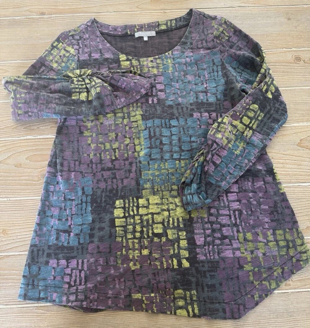 HABITAT Clothes To Live In Tunic Top Womens 100% Cotton Lagenlook Boho SMALL S